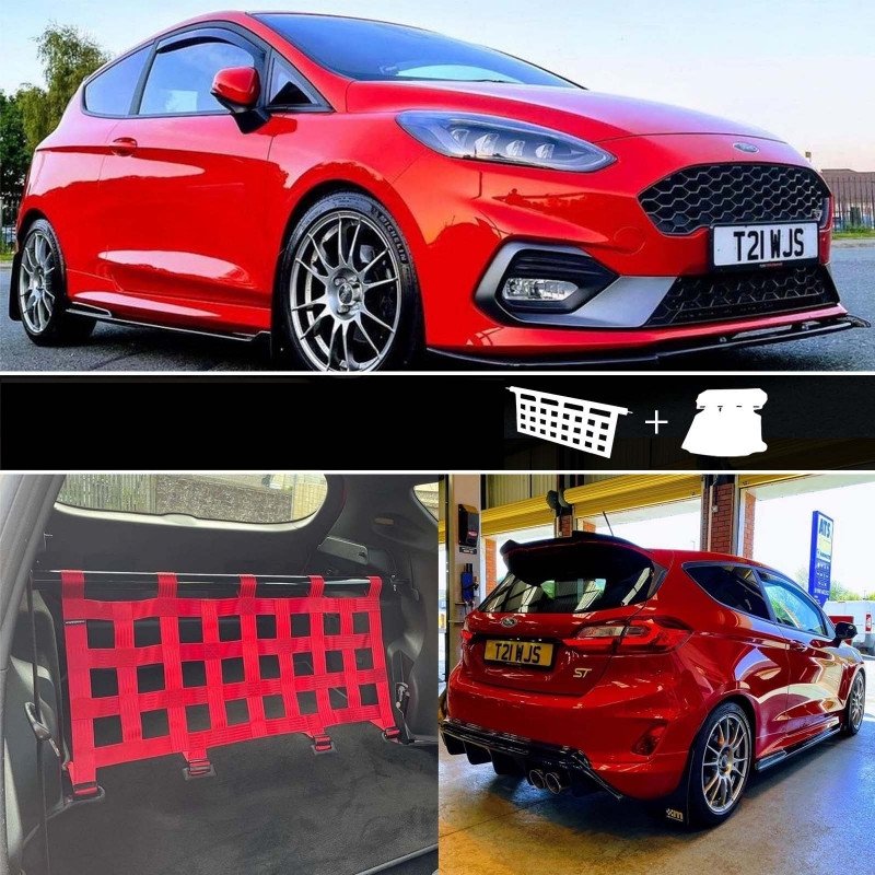 Clubsport Komplettset - Strebe mit Netz und Teppich für Ford Fiesta ST MK8